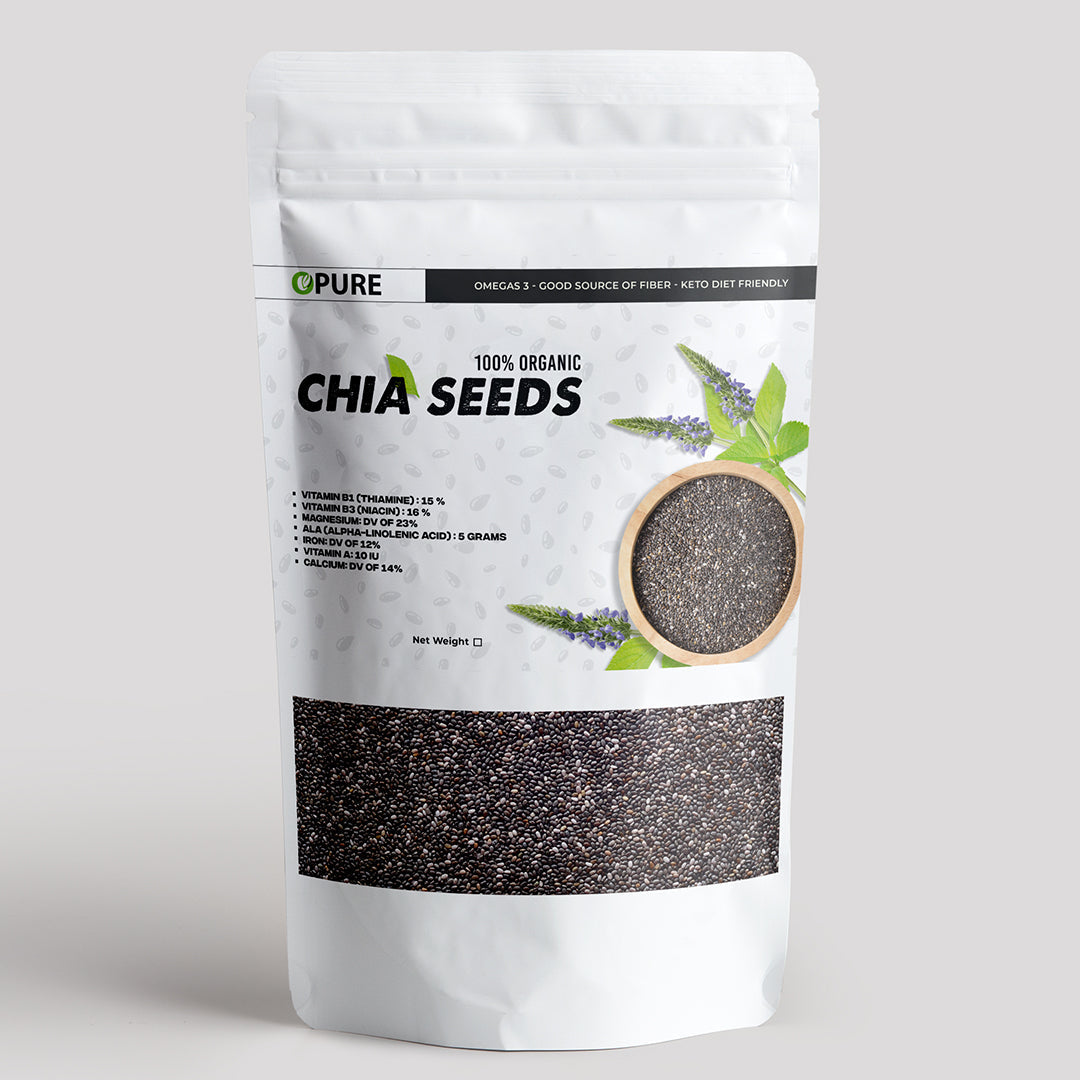 Chia Seeds 500 Grams | Export Quality | Rich Omega 3 | Good Source of Fiber & Protein | Great with Shakes, Smoothies & Oatmeal